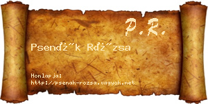 Psenák Rózsa névjegykártya